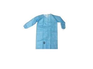 Quality PP+PE 35GSM Waterproof Breathable Disposable Isolation Gown With Ties &amp; Rib-knitted Cuffs Polyester Threads Back Opening for sale