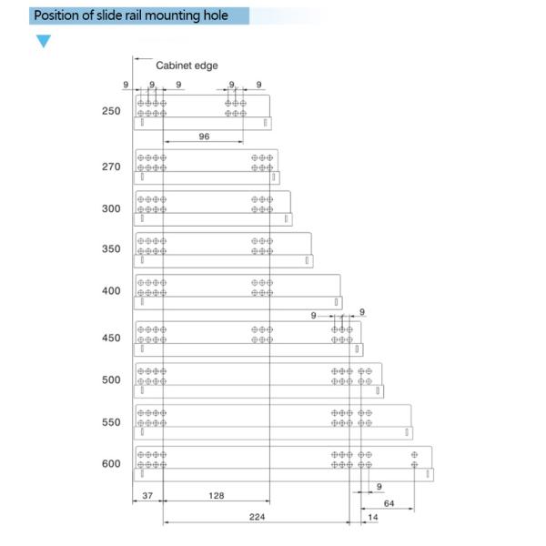 350mm Invisible Rebound Furniture Rail Drawer Runners 14 Inch