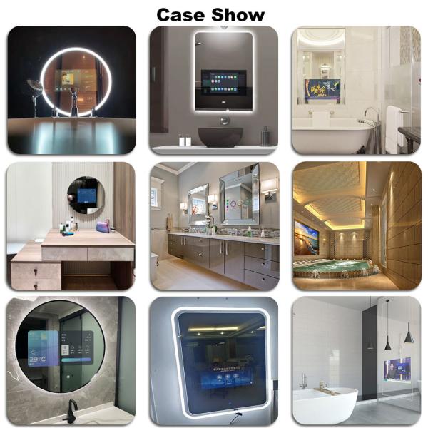 15.6 Inch IP66 Waterproof LCD Display Advertising Monitor Bathroom Smart Android Magic Mirror AI Voice Control