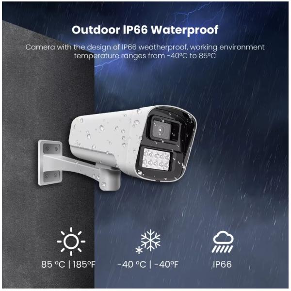 Dual-light Night Vision IP66 Waterproof Bullet Audio Motion Detection P2P CCTV 4MP POE AI IP Security Network Camera