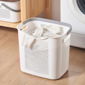 China Modern 40 Liters Rectangular Plastic Laundry Basket Durable Deep Storage on sale