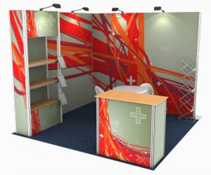 Quality Aluminum Frameless Custom Exhibit Booths , EZY Set Exhibition Display Stands for sale