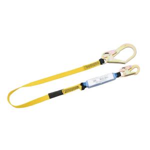 China 30mm Polyester Double Hooks Adjustable Safety Lanyard Roofing Fall Protection on sale