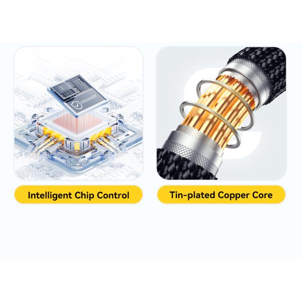 ESSAGER ES-X66 Spring Style 29W USB-C To Lighting Charging Cable Cord 1.8m Length Shielding Braid Included