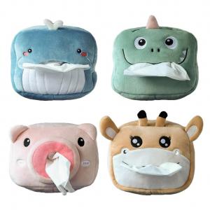 Quality Wholesale Car Tissue Holder Creative Paper Napkin Case Soft Animals Tissue Box Napkin Holder Car Paper Boxes For Car Seat for sale