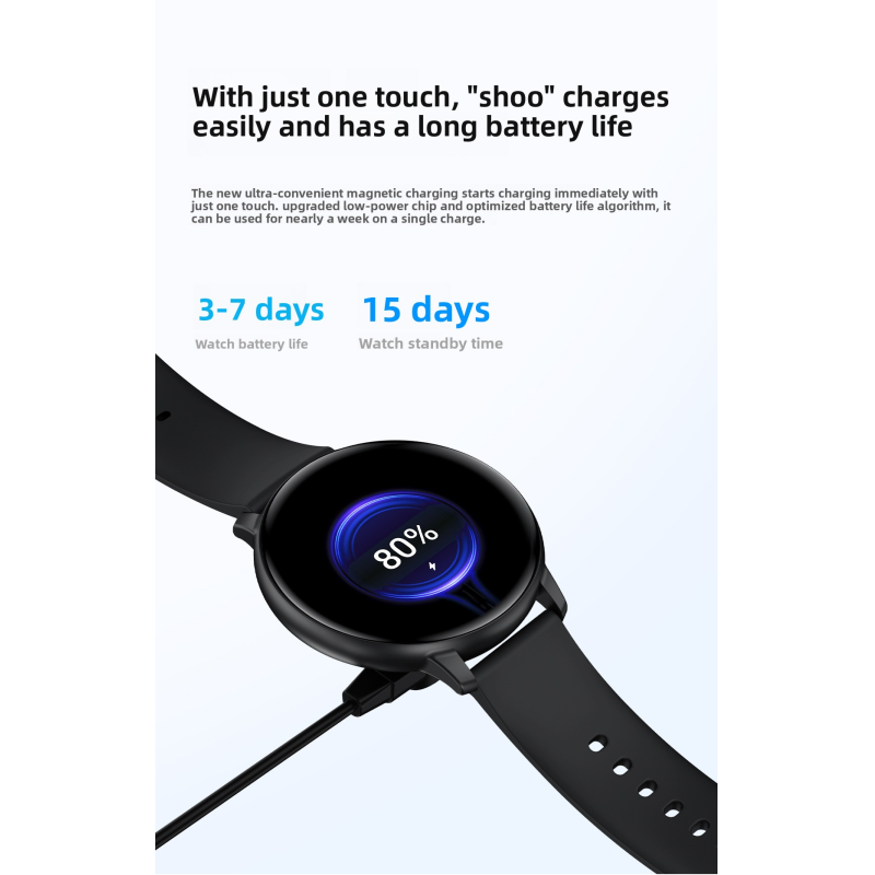 The smartwatch T6 is thin, light, fashionable, Bluetooth call, multi-functional sports watch, and a health monitoring voice assistant