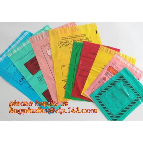 Biodegradable PLA Plastic Bag Corn Starch Biohazard Specimen k Bag, LDPE Three Walls Specimen Bag with Pocket, pac