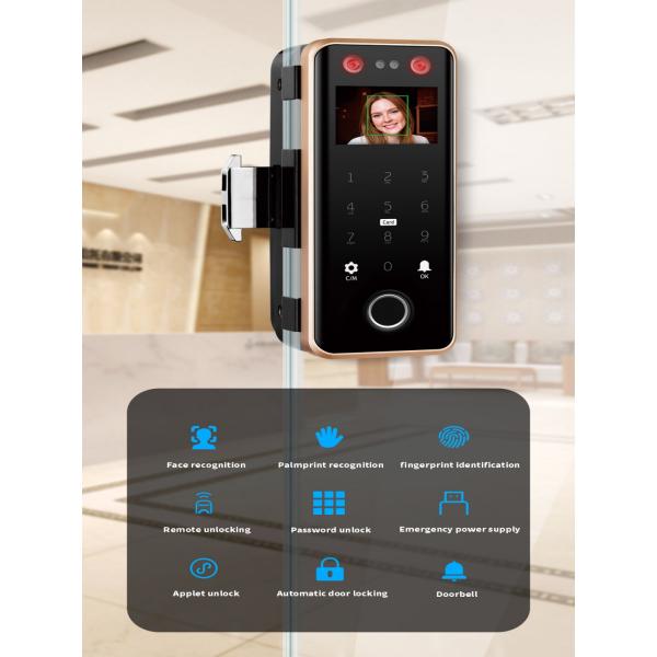Glass Face Recognition Door Lock Fingerprint Password Tuya Wifi Lock For Office