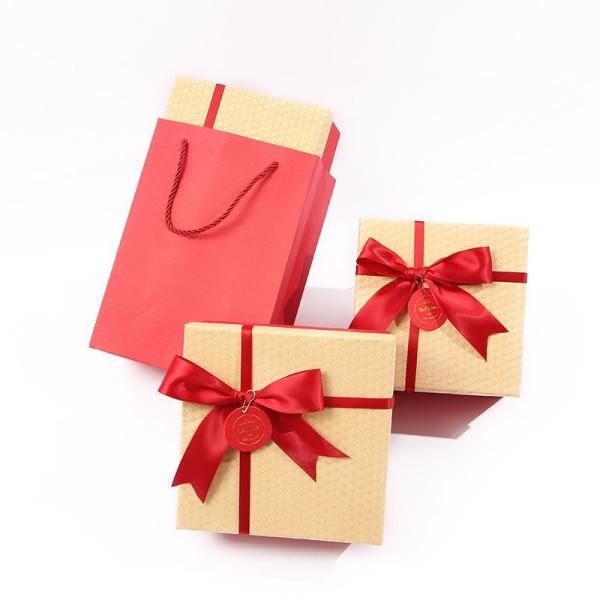 Ribbon Bow Tie Gift Box Packaging Lid And Base Luxury Gift Paper Packaging Boxes