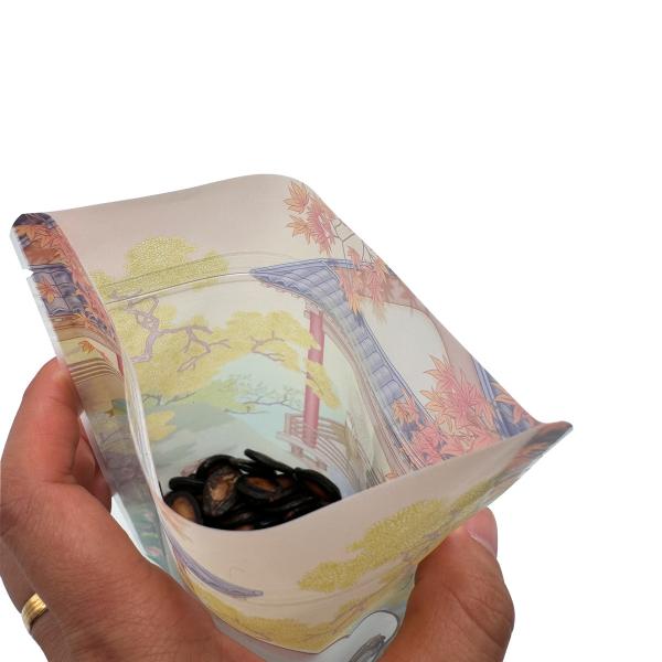 Classical Style Matte Plastic Custom Printed Stand Up Pouches with Clear Window and Zipper for Candy