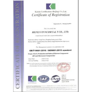 HeFei Vinncom Science And Technology Co.,LTD Certifications