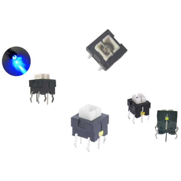 Momentary Illuminated Tact Switch IP40 with PA66 / PPA Actuator