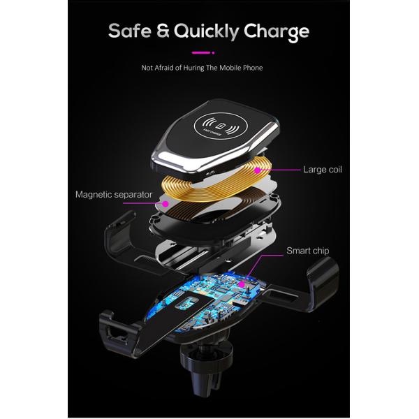 Automatic 8pin 10W Gravity QI Wireless Car Charger