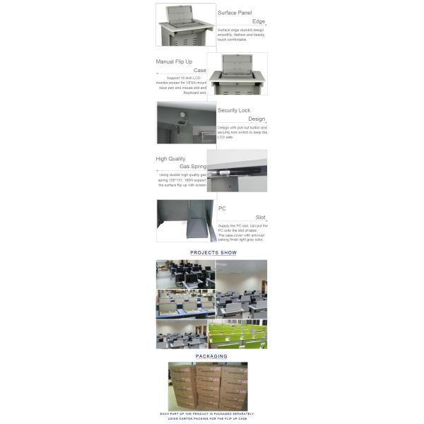 Cold Rolled Steel Flip Top Computer Desk , Manual Rotating Single Computer Table