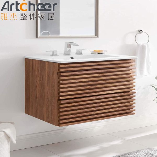 Modern Water Resistant Eco-Friendly Bathroom Vanity Combo with Soft Closing Drawers
