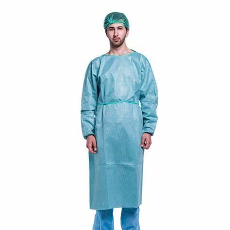 Buy Waterproof PE Coated PP Isolation Gown Disposable With Elastic Cuff at wholesale prices