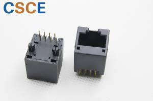 Quality Round Pin PBT RJ45 Single Port 8 Pin 8 Contact Unshielded Tab Up Latch W/O PEG for sale