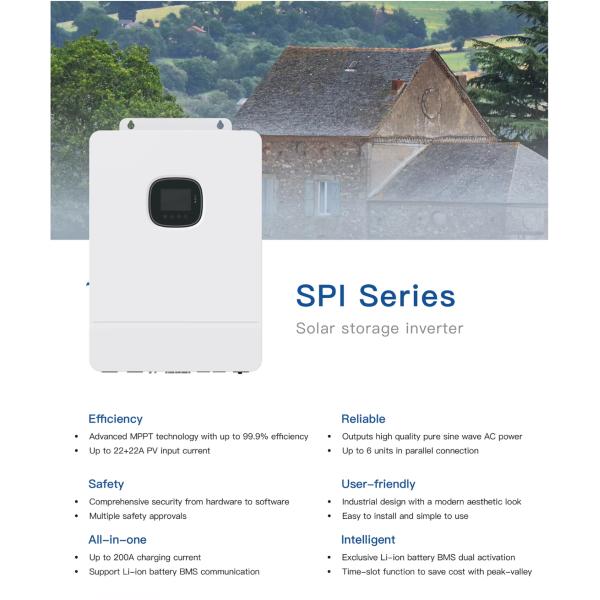 Off-grid inverterSPI-8K-UP SPI-10K-UPPhase separation110/120V 8kw 10kwHousehold hybrid solar inverter