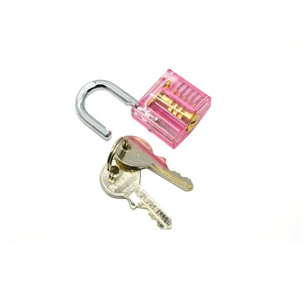 Mini-version Transparent Pink Practice Lock Locksmith Tools
