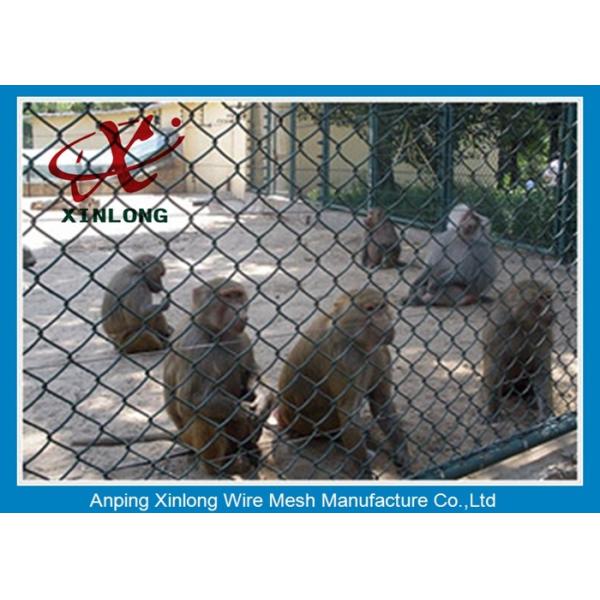 Low Carbon Steel Wire Chain Link Security Fence With Round Post