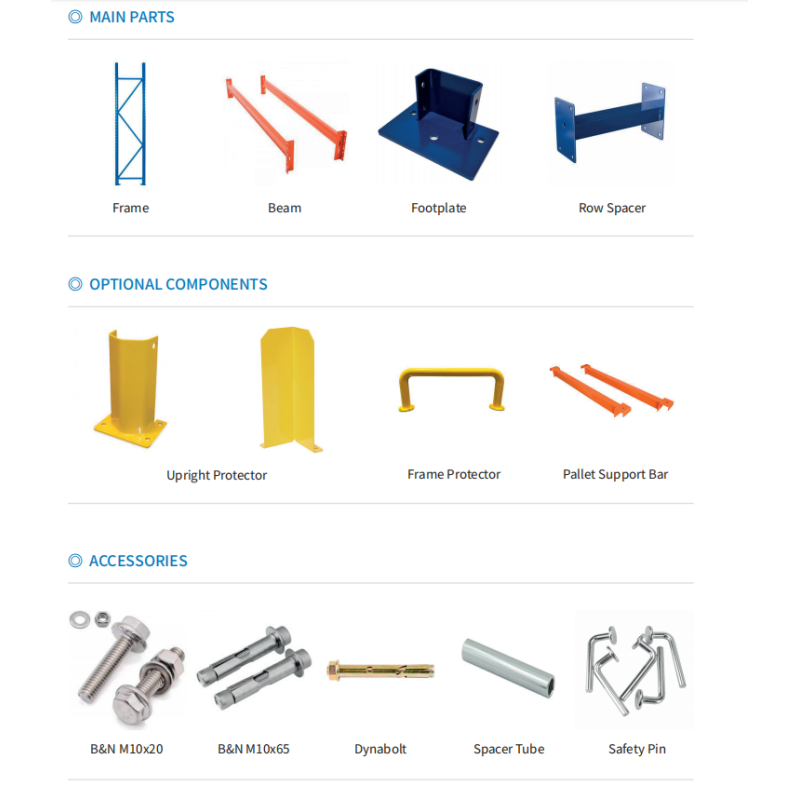 Powder Coated Heavy Duty Selective Pallet Racking with Customizable Dimensions and 4000kg/Layer Capacity
