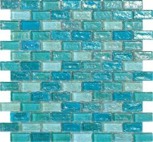 Light blue water waving glass mosaic tile for hotel swimming pool built material