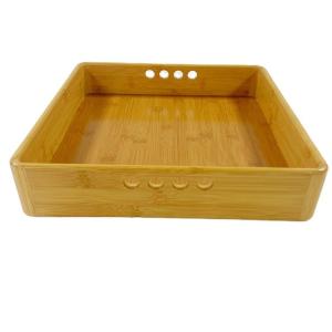 Quality Customized Kitchen Tableware Rectangular Square Bamboo Serving Tray for sale
