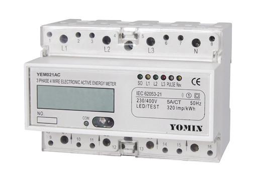 Buy CT / 5A 3 Phase Active Din Rail KWH Meter With Pulse Output  & Liquid Crystal Display at wholesale prices