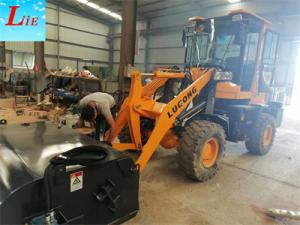 China Chinese mini front wheel loader with snow sweeper attachments loader broom on sale