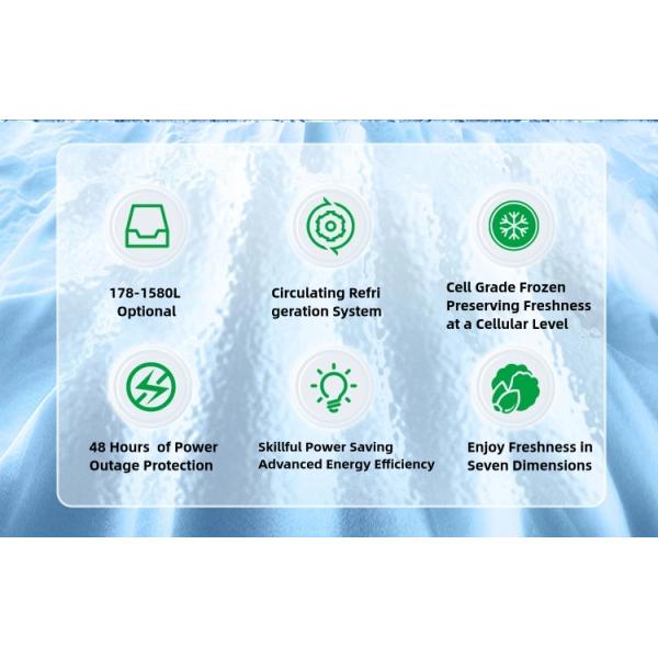 960-2600mm Length Ultra-Low Temperature Freezer for Seafood -45 -60 Degrees Celsius