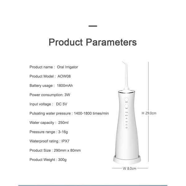 Cordless Mini Portable Water Flosser With Rechargeable Oral Irrigator