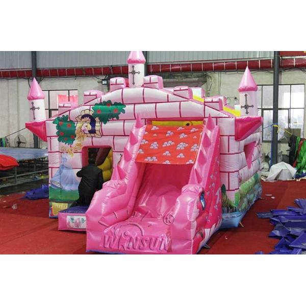Pink Princess Trampoline with Slide WSC-256 Customized Size