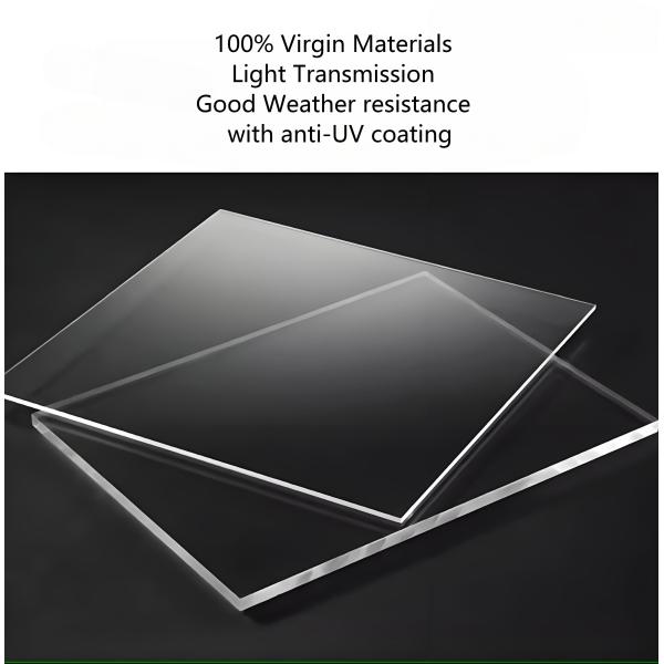 6mm 4*8feet Polycarbonate Solid Sheet Anti Impact One Side UV Protection