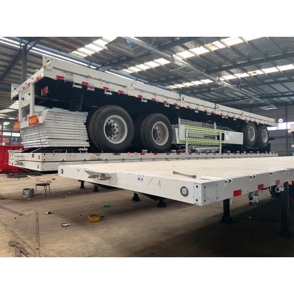 Japan Market Semi Truck Flatbed Trailer with 80T Max Payload and Hydraulic Ladder