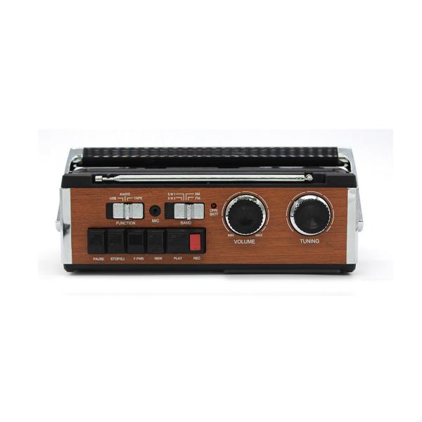 Retro Cassette Tape Portable Clock Radio Wireless Stereo With Telescopic Antenna