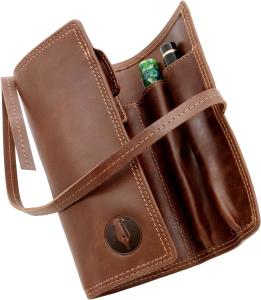 Quality Fountain Pen Case Features Sturdy Strap, Fold-over Flap – Roll up Pouch Holds 6 Pens, for sale