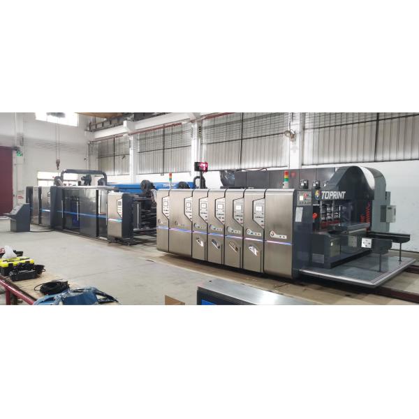 Full Automatic Flexo Folder Gluer Machine Trimming Corner Cutting Counting