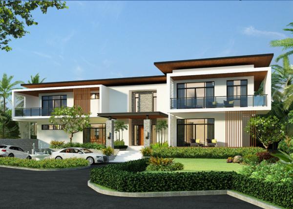 Easy Build Light Steel Prefab Villa High Performance Glass Wool Insulation With