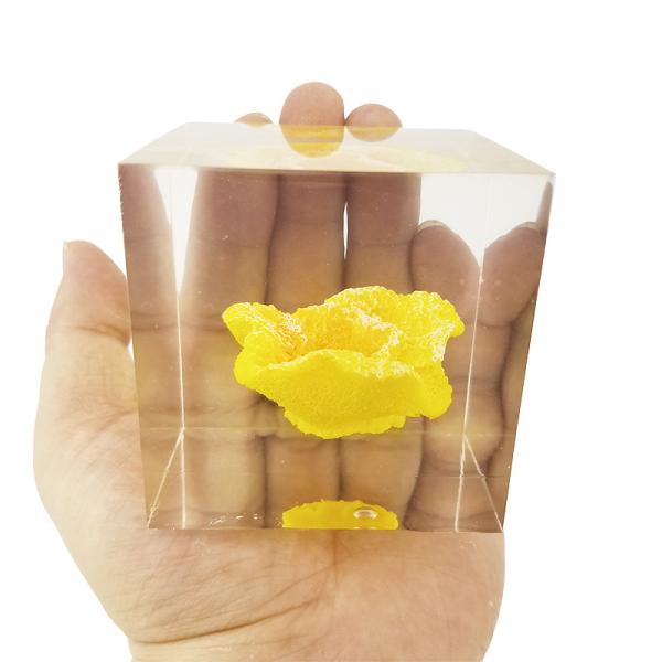 Buy custom cube brick resin paper weight with inclusion embeddings at wholesale prices