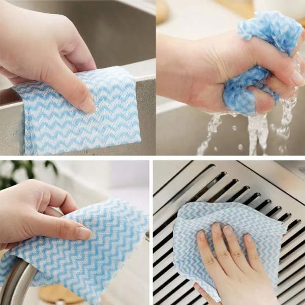 Polyester Disposable Kitchen Wipes Multipurpose Antibacterial