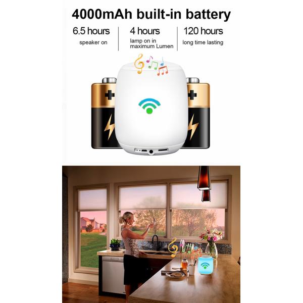 RF Controlled Synchronous LED Light Bluetooth Speaker Wireless Night Lamp Power Bank