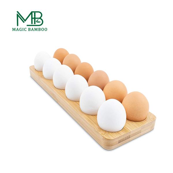 Customized Holes Bamboo Egg Tools Display Stand for Eco-friendly Countertop Display