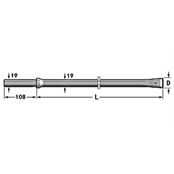 H19 Hex Chisel Bit Integral Drill Rod 19*108mm Stable And Reliable