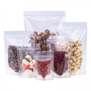 Quality Transparent Stand Up Mylar Bags Food Clear Resealable ziplockk Bags for sale