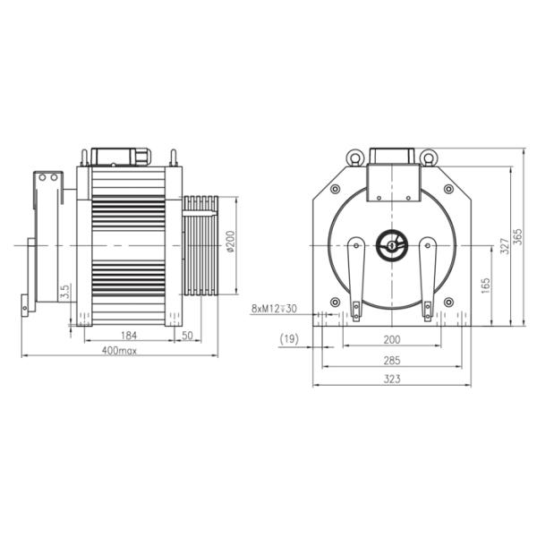 32 Poles Machine Room Less Traction Elevator With 12mm Groove Pitch