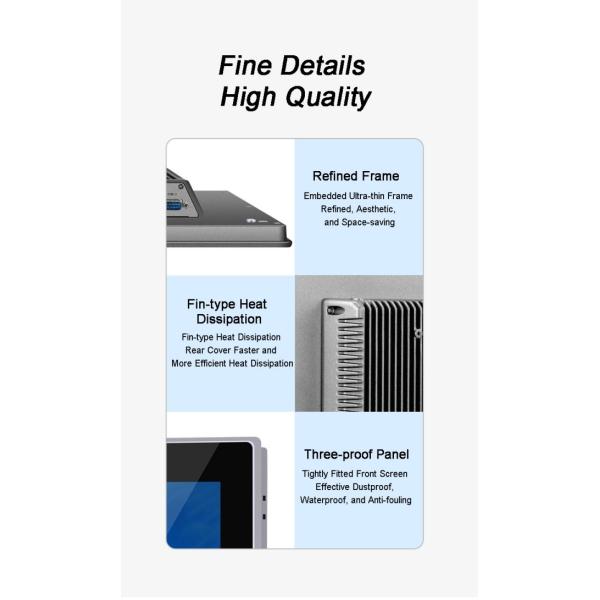 IP65 21.5 Inch Vandal-Proof Rugged PC for Windows Linux All in One Industrial Control Monitoring Capacitive Touchscreens