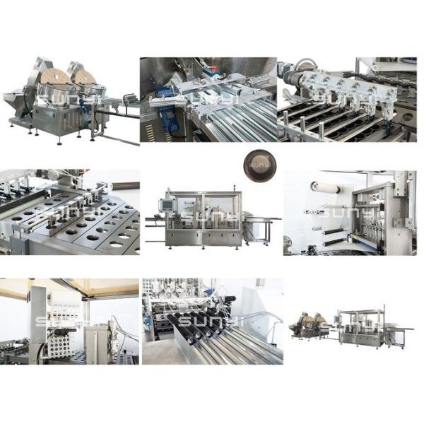 Six Lanes Automatic Lavazza Blue Coffee Capsule Bottom Filter Sealing Machine
