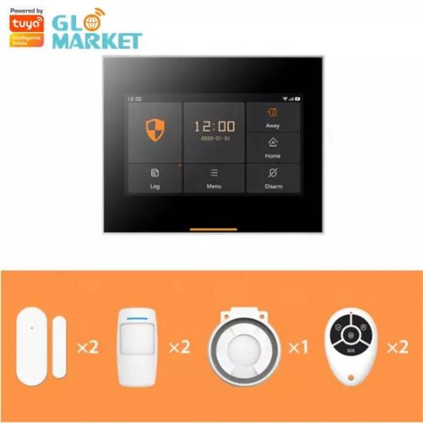 Buy Glomarket Tuya 4g/Wifi Smart Home Security Alarm DIY System Wireless App Control Anti Theft Security Alarm System at wholesale prices