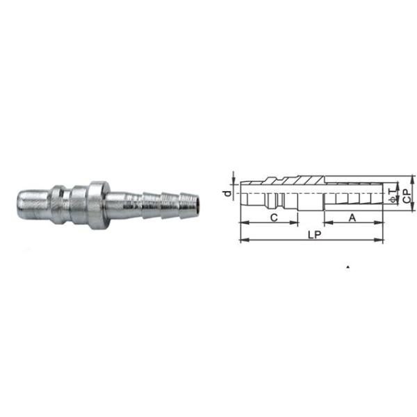 Small Type Pneumatic Quick Disconnect Couplings QKD-153 Chinese Standard Chrome Plated