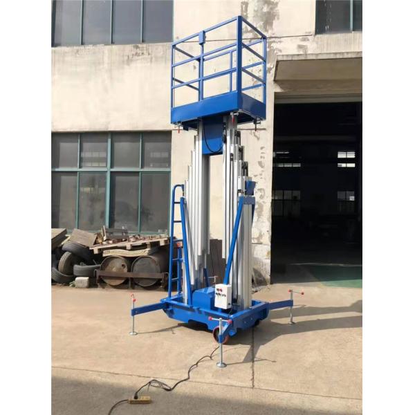 10m Portable Aerial Work Platform Manual Pull Mobile Double Mast CE Approval